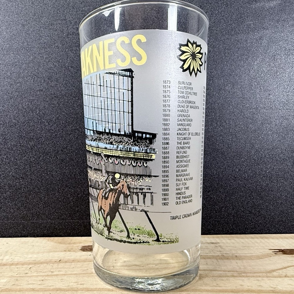 Original 106th PREAKNESS Pimlico 1981 Mint Julep Glass Horse Racing Souvenir - Picture 2 of 7